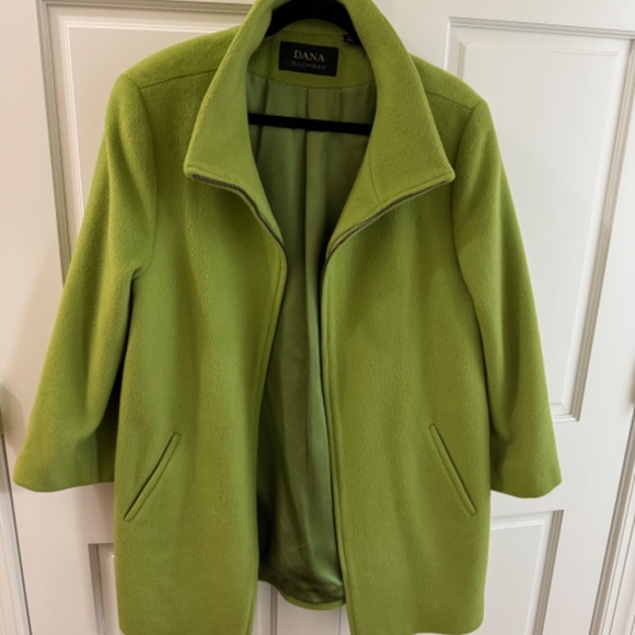 Dana Buchman green wool coat size 14 - Picture 2 of 5